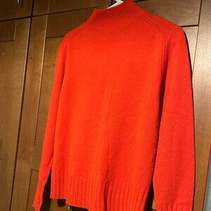 J Crew 100% Cashmere Sz M Cherry Red Mock-neck Sweater $156 NWT